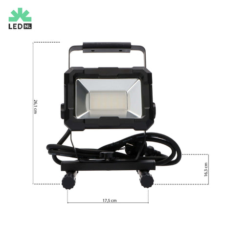 LED Werklamp 2500 lumen - 30W - Koelwit 4000K - IP65 Waterdicht - 1,5m Kabel - Aluminium