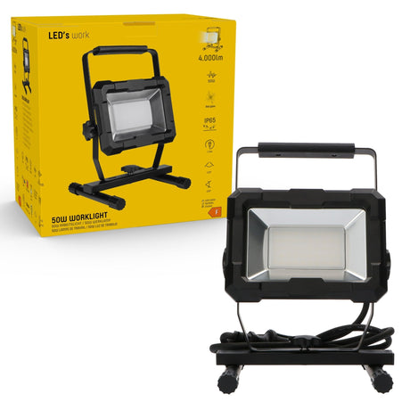 LED Work Light 4200 lumens - 50W - Cool White 4000K - IP65 Waterproof - 1.5m Cable