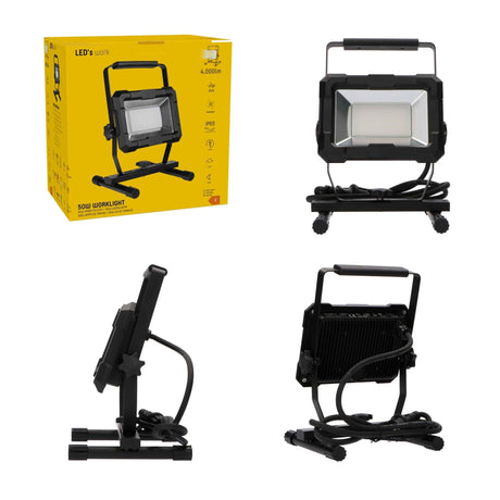 LED Work Light 4200 lumens - 50W - Cool White 4000K - IP65 Waterproof - 1.5m Cable