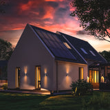 LED's Light RVS LED-Außenleuchte mit Bewegungsmelder - 2 Lichter auf &amp; ab - IP44 - Silber