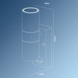 LED's Light RVS LED-Außenleuchte mit Bewegungsmelder - 2 Lichter auf &amp; ab - IP44 - Silber