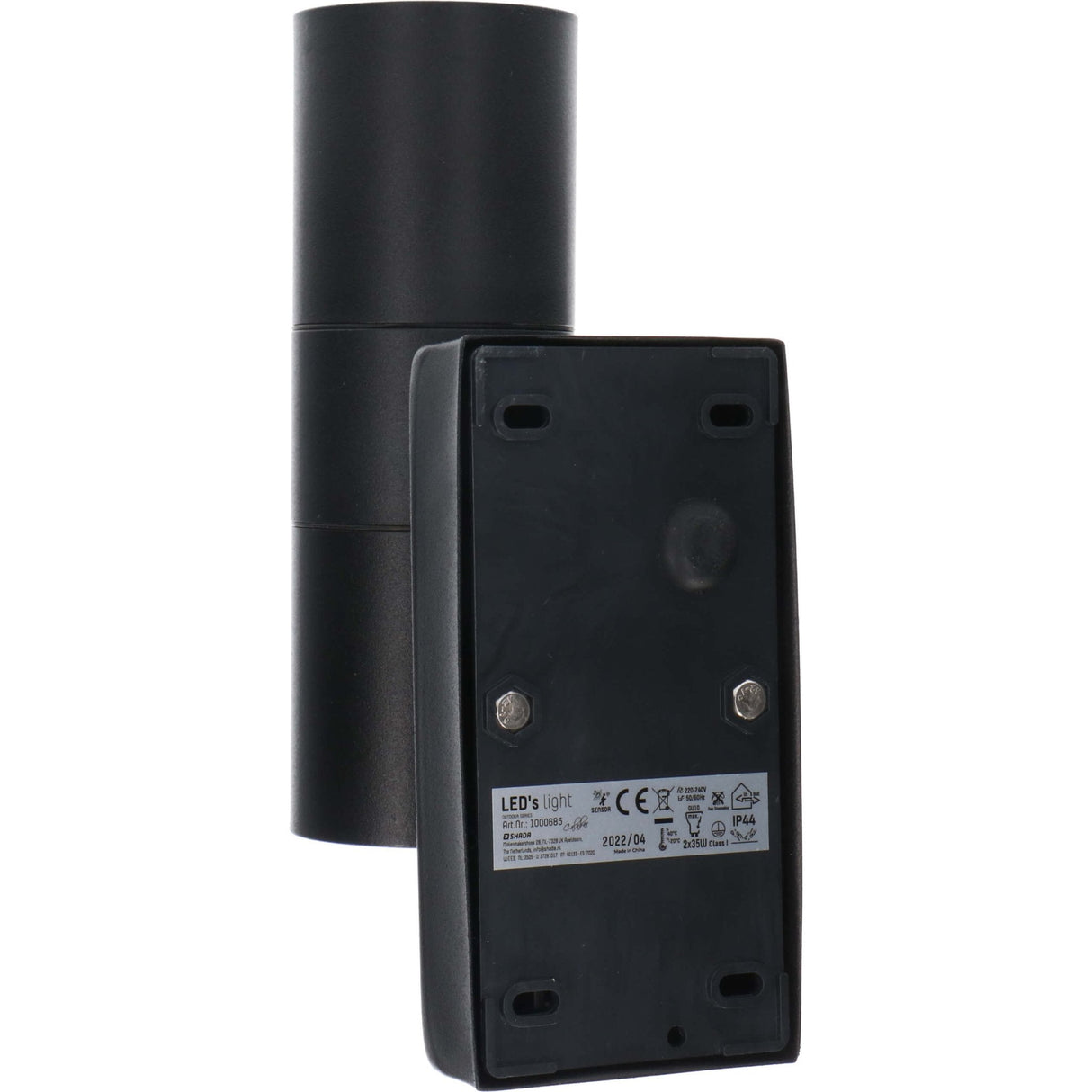 LED's Light RVS LED-Außenleuchte mit Bewegungsmelder - 2 Lichter auf &amp; ab - IP44 - Schwarz