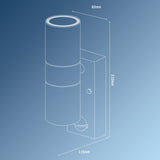 LED's Light RVS LED-Außenleuchte mit Bewegungsmelder - 2 Lichter auf &amp; ab - IP44 - Schwarz