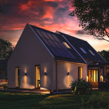 LED's Light RVS LED-Außenleuchte mit Bewegungsmelder - 2 Lichter auf &amp; ab - IP44 - Schwarz