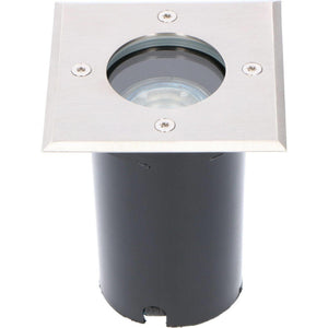 LED Ground Spot Recessed Square - GU10 Fitting - Max 35W - IP67 Waterproof - 1500kg Drivable - Black