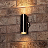 LED's Light RVS LED Wandleuchte für den Außenbereich - Spot mit 2 x GU10 Fassung - Modell Catania - IP44 - Silber