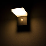 LED-Wandleuchte von LED's Light RVS mit Solarbetrieb und Bewegungsmelder – Kabellos – Quadratisch – 3 Modi – Schwarz