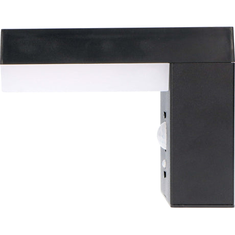 LED Solar Wandlamp 600 lumen - Warmwit 2700K - Bewegingssensor - IP44 - RVS - Vierkant - Zwart