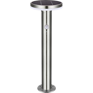 LED Solar Lantern - 600 lumens - Warm white 2700K - Motion sensor - 3 settings - IP44 - Stainless steel silver