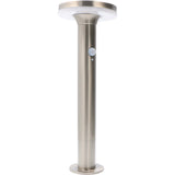 LED-Gartenlaterne aus Edelstahl mit Solarbetrieb und Bewegungsmelder – kabellos – 3 Modi – Silber