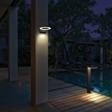 LED's Light RVS Solar LED Tuin Lantaarnpaal met Bewegingssensor - Draadloos - 3 standen - Zwart