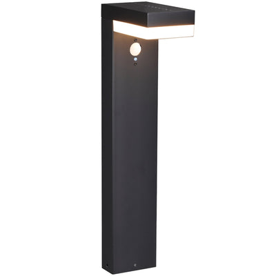 LED-Solar-Gartenleuchte, 600 Lumen – Warmweiß (2700 K) – Bewegungsmelder – Schutzart IP44 – Edelstahl – Schwarz