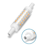 R7s rod lamp flame warm white 2000K dimmable - triac | 78mmx15mm - LED 5W=45W halogen - 450~500 Lumen