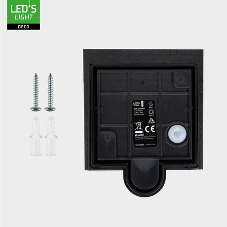 Lumo Qube Sensor Wall Lamp Outdoor Lamp with Light Source - 380lm 1800K - Black