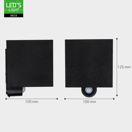 Lumo Qube Sensor Wall Lamp Outdoor Lamp with Light Source - 380lm 1800K - Black