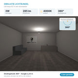 Simulatie lichtbundel LED lamp E27 A60, 100 stuks, 4000K