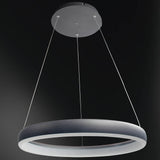 Smarte LED Pendelleuchte Ring 60 cm - Steuerbar mit Fernbedienung und App - Weiß &amp; Farbe - Schwarz