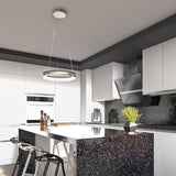 Smart LED Pendant Lamp round 40 cm - Controllable with remote control and app - White &amp; Color - Silver