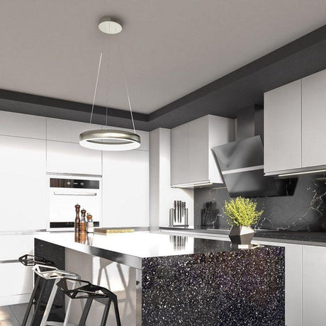 Smart LED Pendant Lamp round 40 cm - Controllable with remote control and app - White &amp; Color - Silver