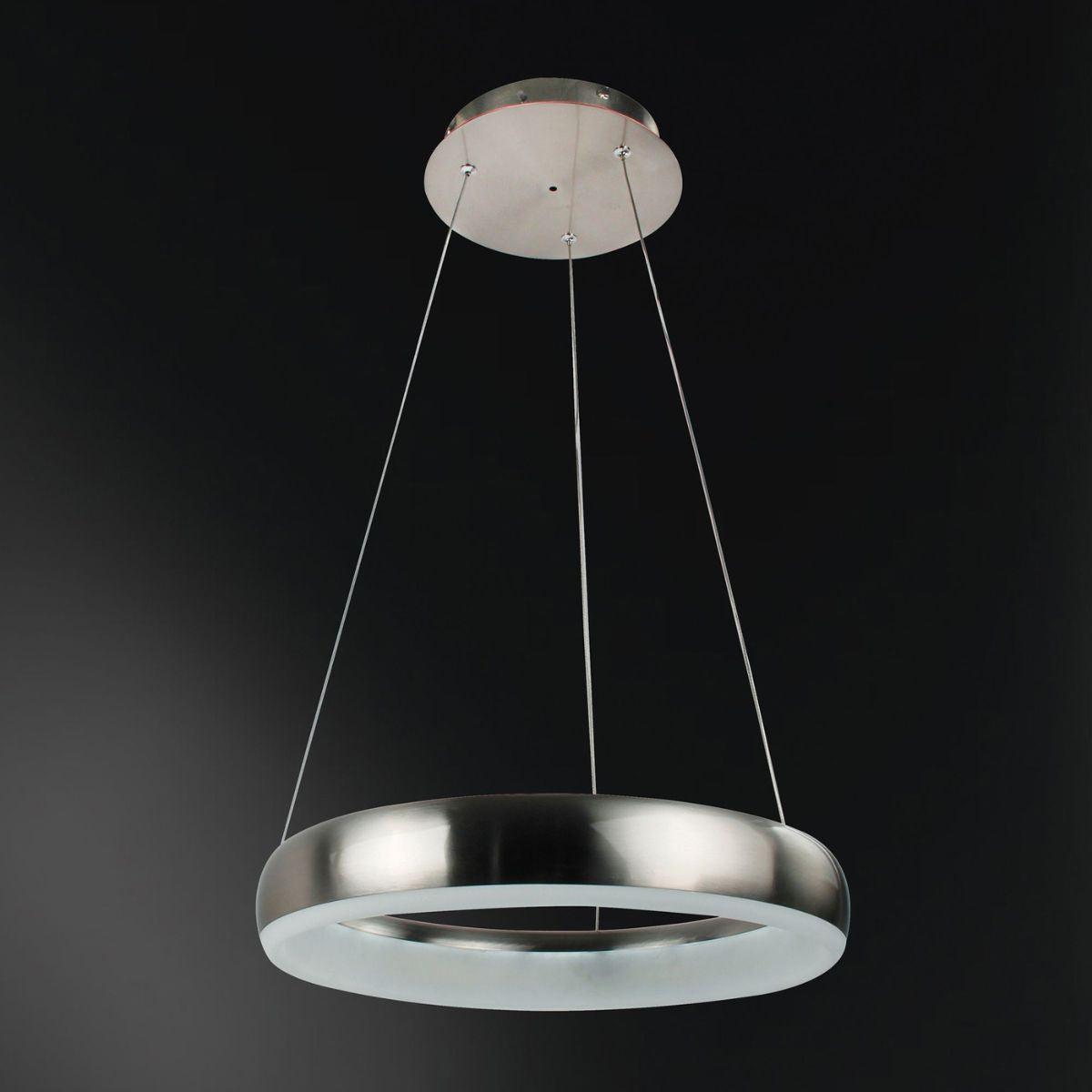 Smart LED Pendant Lamp round 40 cm - Controllable with remote control and app - White &amp; Color - Silver