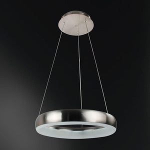 Smart LED Pendant Lamp round 40 cm - Controllable with remote control and app - White & Color - Silver