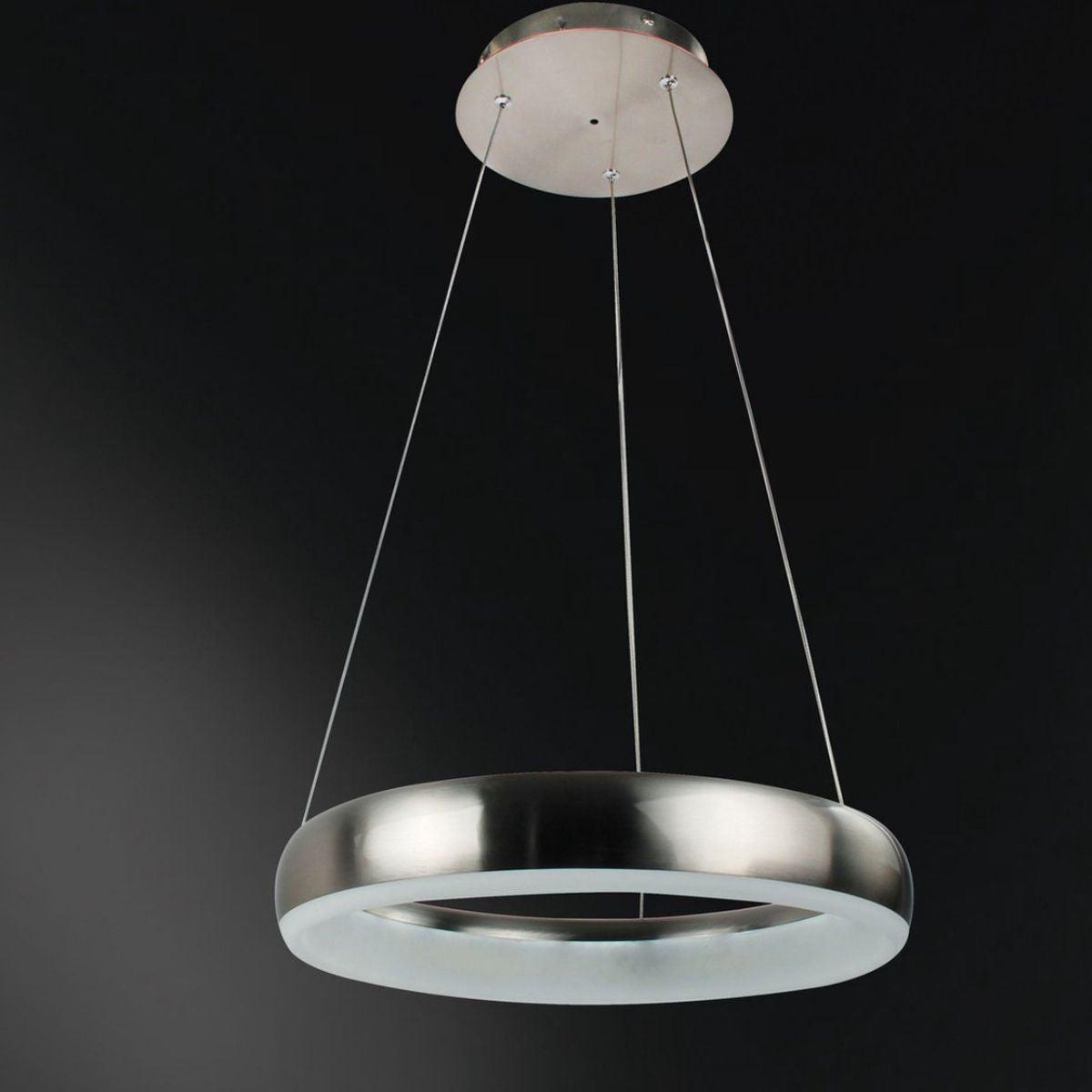 Smart LED Pendant Lamp round 60 cm - Operable with remote control and app - White &amp; Color - Silver