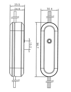 Snoerdimmer zwart LED 1-50W | druk bediening - fase-afsnijding | 230V