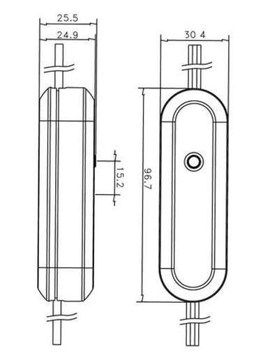Snoerdimmer zwart LED 1-50W, druk bediening, fase-afsnijding