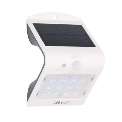 Lámpara de pared solar LED con sensor de movimiento 220 - 3 modos de iluminación - encendido/apagado automático - blanca