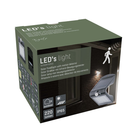 Solar LED Buitenlamp 220 lumen - 3000K - Bewegingssensor - 3 Standen - IP65