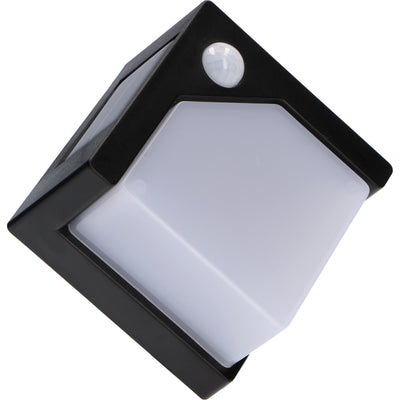 LED-Solar-Wandleuchte – 50 Lumen – Warmweiß (2700 K) – Bewegungsmelder – Schutzart IP44 – Schwarz
