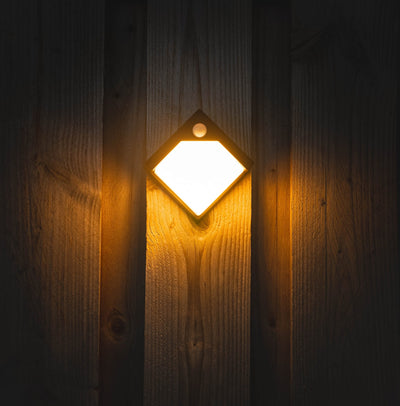 LED-Solar-Wandleuchte – 50 Lumen – Warmweiß (2700 K) – Bewegungsmelder – Schutzart IP44 – Schwarz