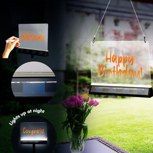 LED's Light Solar LED Display Writing Board Outdoor - Wireless Solar Powered - Incl. Marker
