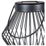 Solar-LED-Laterne aus Rattan, 17 cm – Kabellos, solarbetrieben – Grau