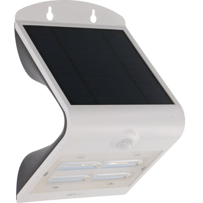 LED Solar Wall Light - Motion Sensor - Warm White 3000K - 400 lm - IP65 - 3 Light Modes - White