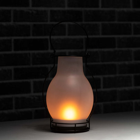 LED Solar oil lamp 3 lumen - Extra warm white 2700K - Sensor - IP44 - 28cm - Glass