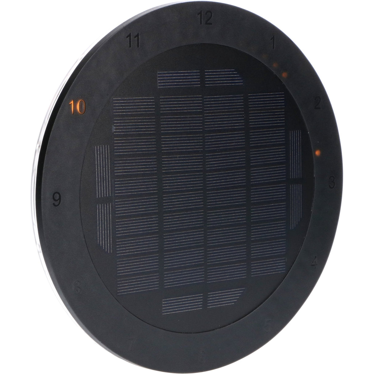 LED's Light Solar Wandklok voor Buiten - Draadloos op zonne-energie - Automatisch aan/uit - 22 cm