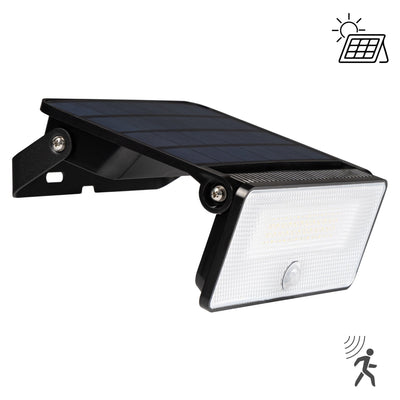 Lampada da esterno solare LED smart 1600 lm con sensore - Sensore di movimento e sensore notturno - Senza fili - Nera