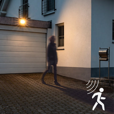 Lampada da esterno solare LED smart 1600 lm con sensore - Sensore di movimento e sensore notturno - Senza fili - Nera