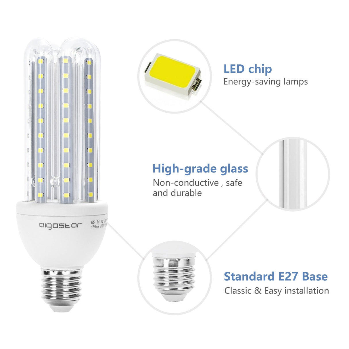 Spaarlamp E27 daglichtwit 6400K | LED 23W=200W gloeilamp | 2030 Lumen - 230V - LEDPLANET.NL