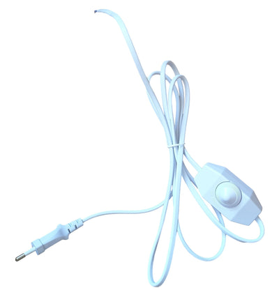 Weißes Anschlusskabel mit Dimmer 1 A – 200 W | Schnurdimmer, 2-adrig, 180 cm, 230 V~ – LEDPLANET.NL