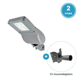 2× 30W 4000K straatlamp + 2 muuradapters