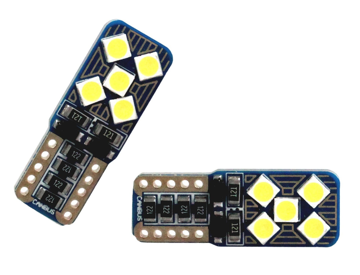 W5W Autolampe 2 Stück | LED T10 10-SMD Tageslichtweiß 6000K | CAN-BUS 12 V DC