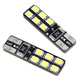 W5W autolamp 2 stuks | LED T10 12-SMD daglichtwit 6000K | CAN-BUS 12V DC