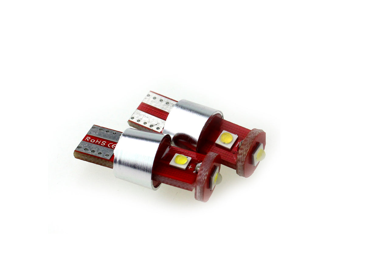 T10 autolamp W5W 2 stuks | 3-SMD daglichtwit 6000K 15W-220 Lumen | CAN-BUS 12V DC