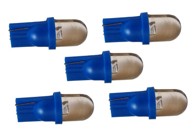 T10 autolamp 5 stuks, dashbordverlichting, blauw, LED 12V DC