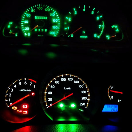 T10 car bulb 5 pieces | dashboard lighting | green | LED 12V DC