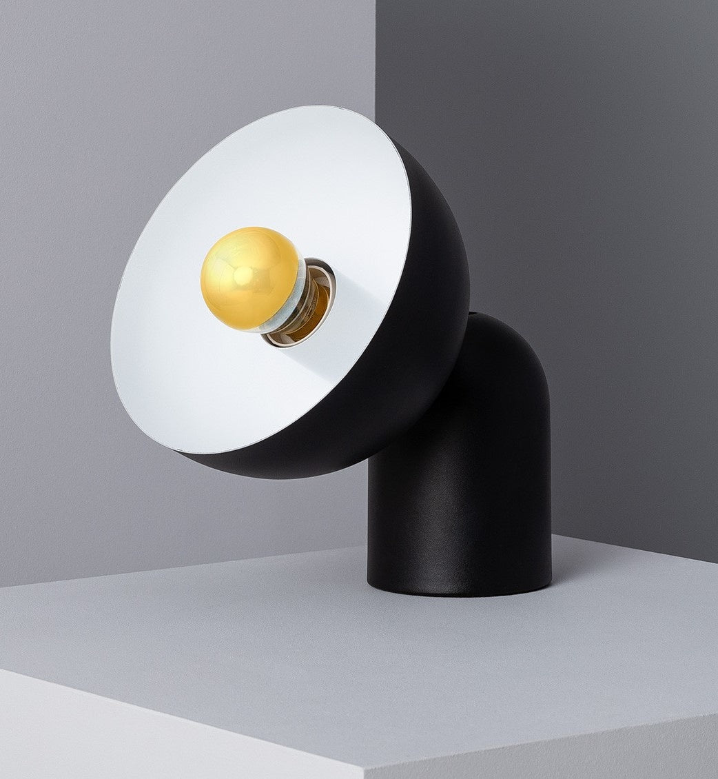 Tafellamp industrieel | modern design | buiten zwart - binnen wit | 23cm x 16cm - LEDPLANET.NL