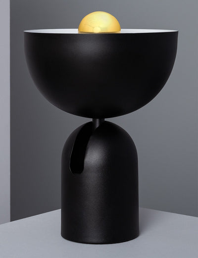 Industrielle Tischlampe | modernes Design | außen schwarz – innen weiß | 23 cm x 16 cm – LEDPLANET.NL