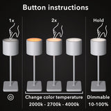 TouchDim wiederaufladbare LED-Tischlampe – Dimmbar durch Berührung – Innen und Außen – Grau